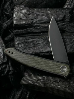 WE Smooth Sentinel Black With Green Micarta Inlay -KNIFE LOUNGE Sales 1633924243131223