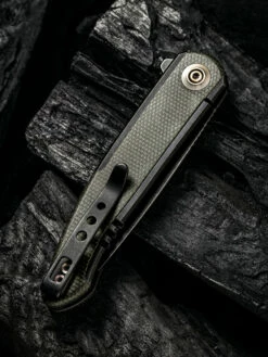 WE Smooth Sentinel Black With Green Micarta Inlay -KNIFE LOUNGE Sales 1633924250255681