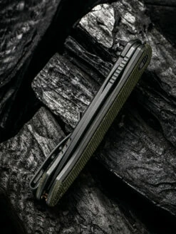 WE Smooth Sentinel Black With Green Micarta Inlay -KNIFE LOUNGE Sales 1633924253819660