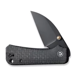 Civivi Baby Banter Wharncliffe Black -KNIFE LOUNGE Sales civivi baby banter wharncliffe thumb stud knife black burlap micarta contoured handle 232 black nitro v blade c19068sc 1 275074 600x