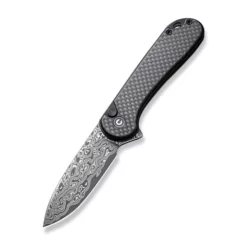 Civivi Button Lock Elementum IIÂ Twill Carbon Fiber Overlay On Black G10Â