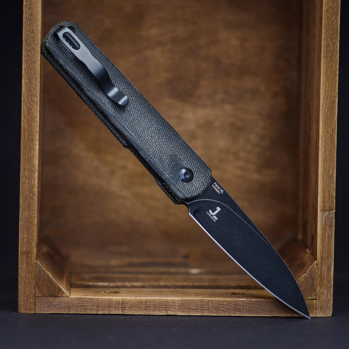 Kizer X Justin Lundquist Feist XL Black Micarta 4 Kizer X Justin Lundquist Feist XL Black Micarta - Image 2