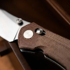 GiantMouse ACE Nazca Natural Canvas Micarta -KNIFE LOUNGE Sales img 3679