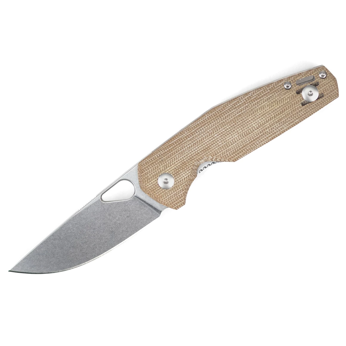 Giantmouse ACE Nimbus V2 Natural Canvas Micarta 5 Giantmouse ACE Nimbus V2 Natural Canvas Micarta - Image 3