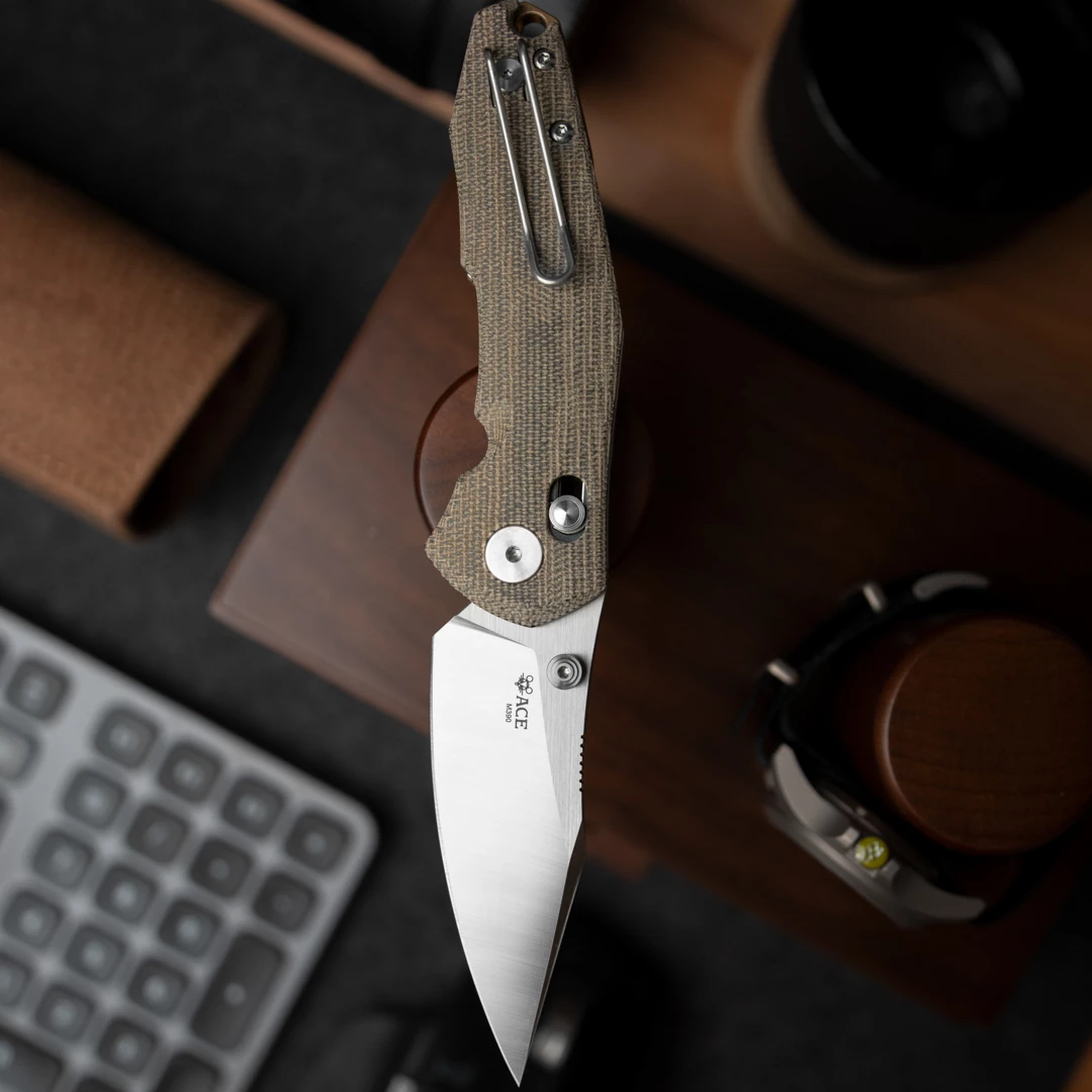 GiantMouse ACE Nazca Green Canvas Micarta 6 GiantMouse ACE Nazca Green Canvas Micarta - Image 4