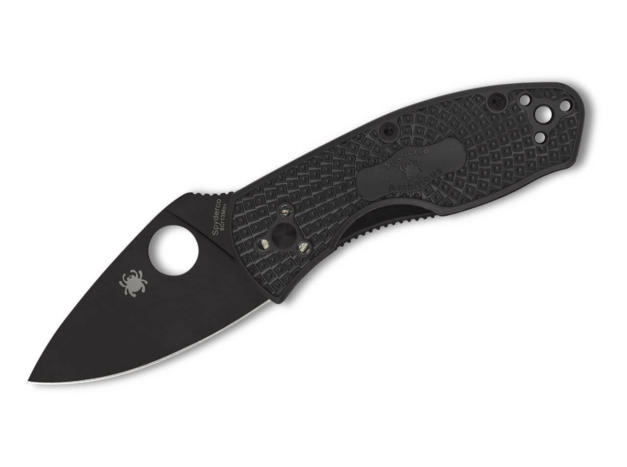 Spyderco Ambitious Lightweight Black Blade PlainEdge 3 Spyderco Ambitious Lightweight Black Blade PlainEdge