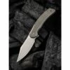 WE Knife Snick Gray Titanium Handle & Dark Green Micarta Inlay -KNIFE LOUNGE Sales we knife snick cpm 20cv stahl stonewashed titan mit micarta inlay grau dunkelgruen 1