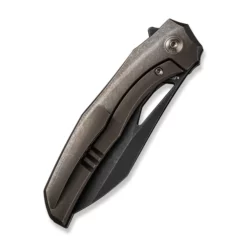WE Knife Ignio Bronze -KNIFE LOUNGE Sales weknife ignio flipper thumb hole knife bronze titanium handle 33 black stonewashed cpm 20cv blade we22042b 2 284015 600x