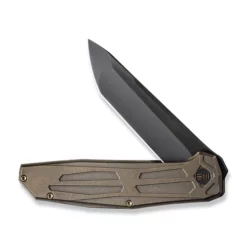 WE Knife Shadowfire Titanium Bronze -KNIFE LOUNGE Sales weknife shadowfire flipper knife bronze titanium handle 397 black stonewashed bevels black brushed flats cpm 20cv blade we22035 3 852145 500x