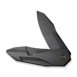 WE Knife Solid Black Titanium -KNIFE LOUNGE Sales weknife solid flipper knife black titanium integral handle 388 black stonewashed cpm 20cv blade we22028 1 829325 600x
